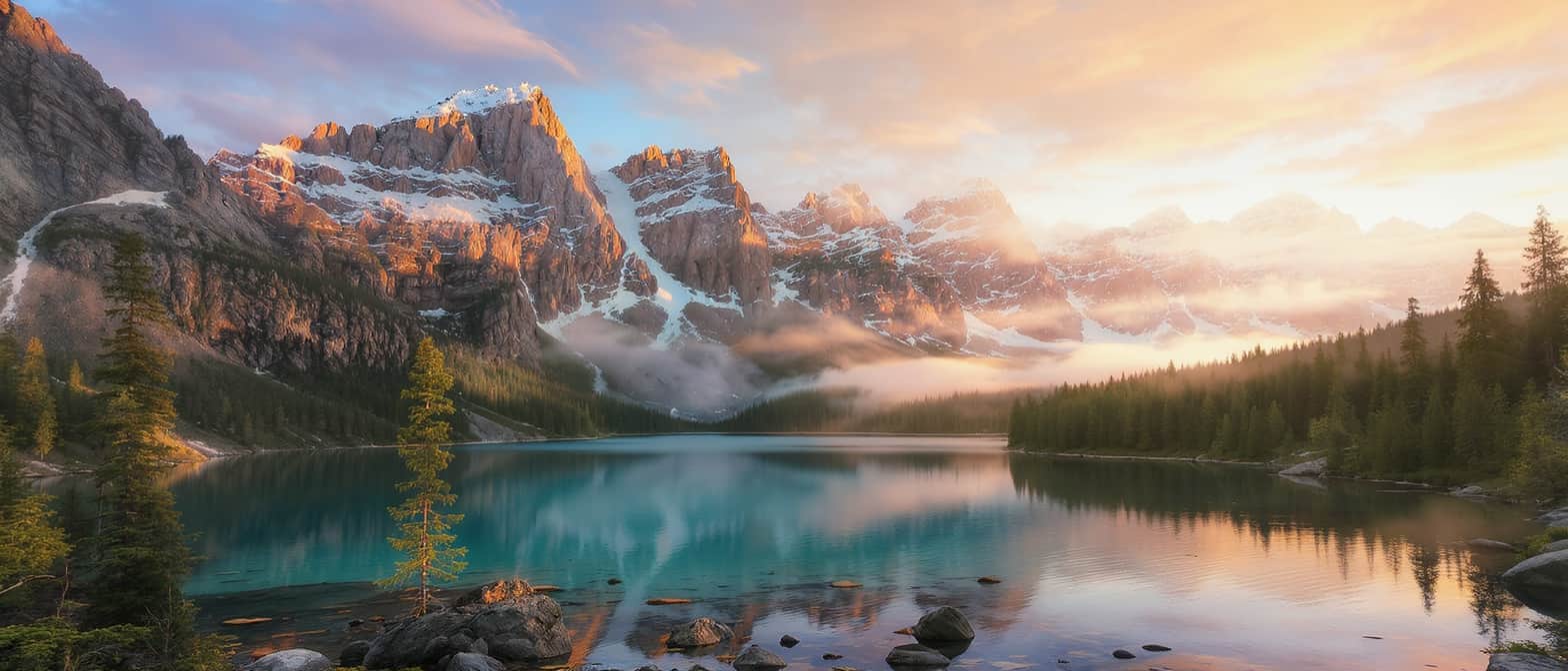 Swiss Alps and lake landscape